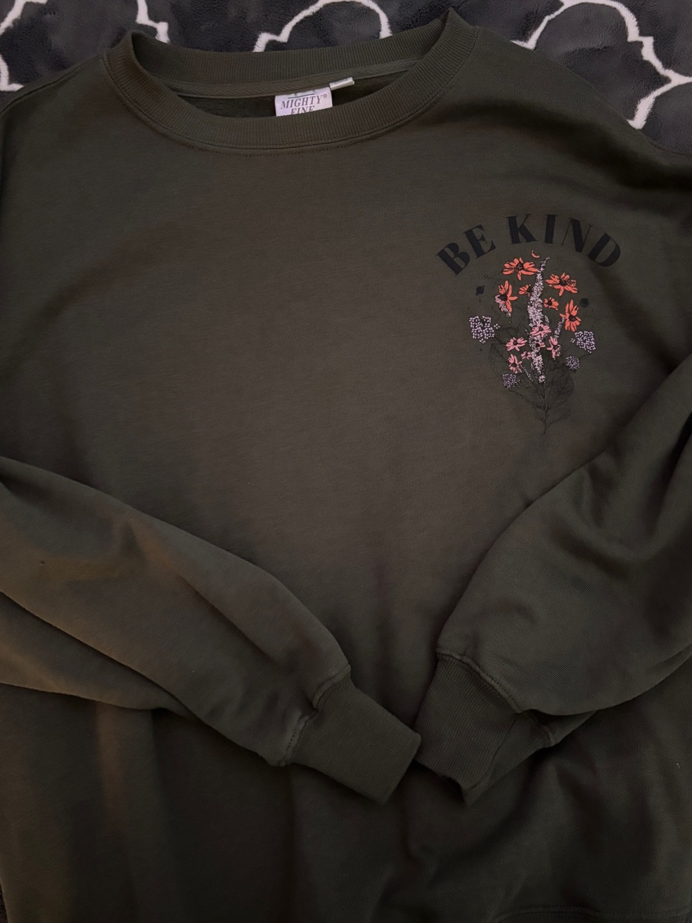 Mighty Fine Olive Green Crewneck Sweatshirt